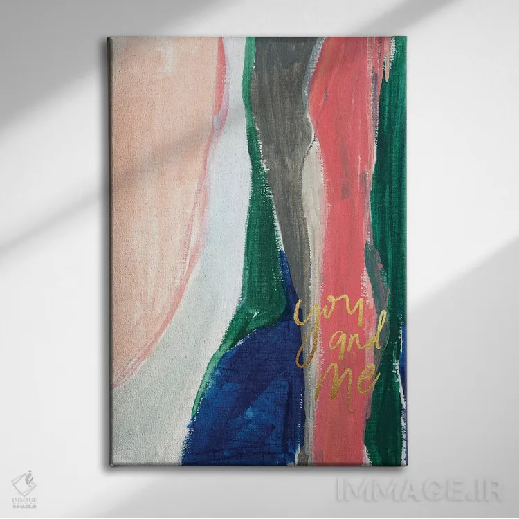 تابلو انتزاعی بلوک رنگی نقاشانه شماره ۳ اثر جوی تینگ - نمای روبهرو روی دیوار