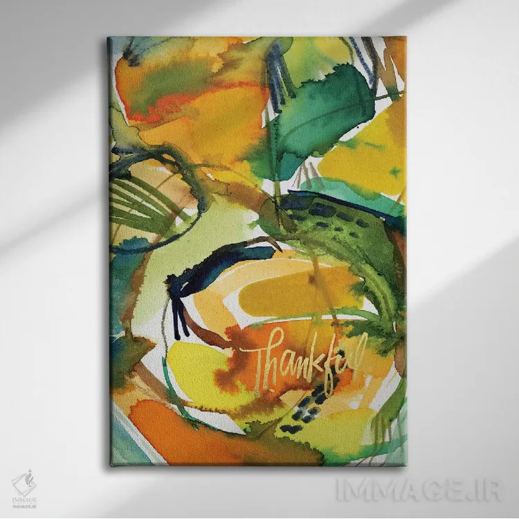 تابلو انتزاعی الهام نقاشانه شماره ۳ اثر جوی تینگ - نمای روبهرو روی دیوار