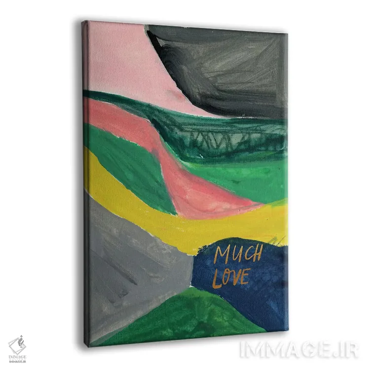 تابلو انتزاعی بلوک رنگی نقاشانه شماره ۹ اثر جوی تینگ - نمای پرسپکتیو محصول