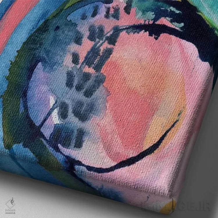 تابلو انتزاعی الهام نقاشانه شماره ۲ اثر جوی تینگ - نمای نزدیک بافت بوم