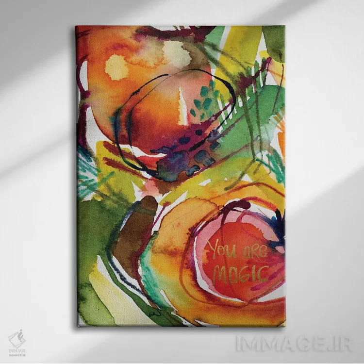 تابلو انتزاعی الهام نقاشانه شماره ۴ اثر جوی تینگ - نمای روبهرو روی دیوار