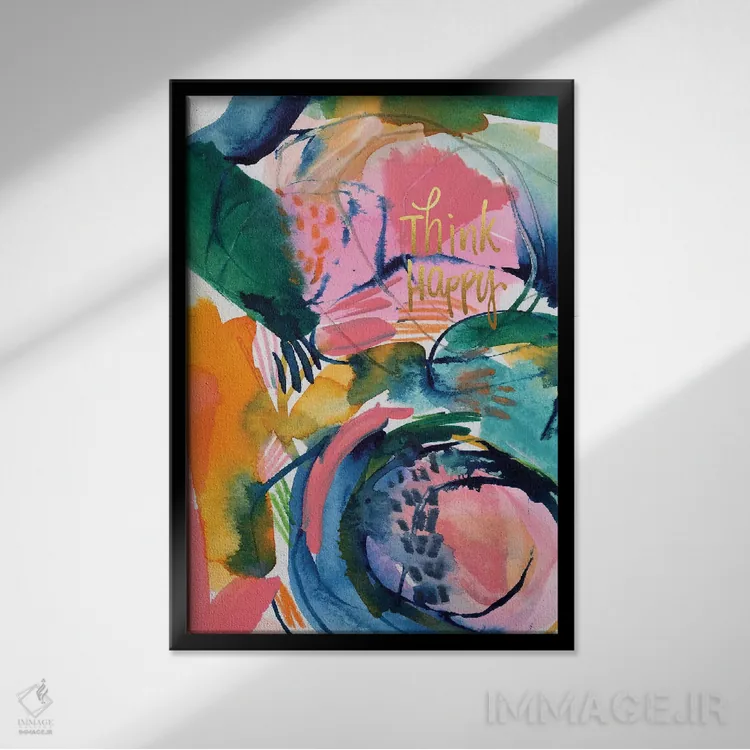 تابلو انتزاعی الهام نقاشانه شماره ۲ اثر جوی تینگ - نمای قابدار مشکی