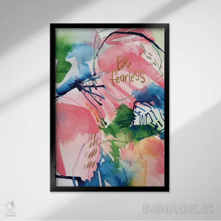 تابلو دکوراتیو الهام نقاشانه شماره ۵ اثر جوی تینگ - نمای قابدار مشکی