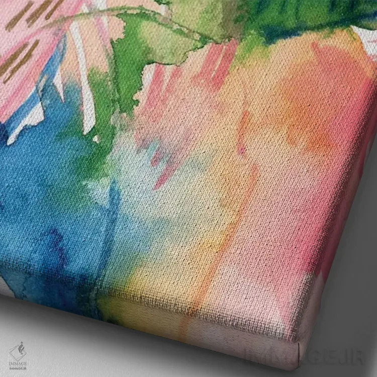 تابلو دکوراتیو الهام نقاشانه شماره ۵ اثر جوی تینگ - نمای نزدیک بافت بوم