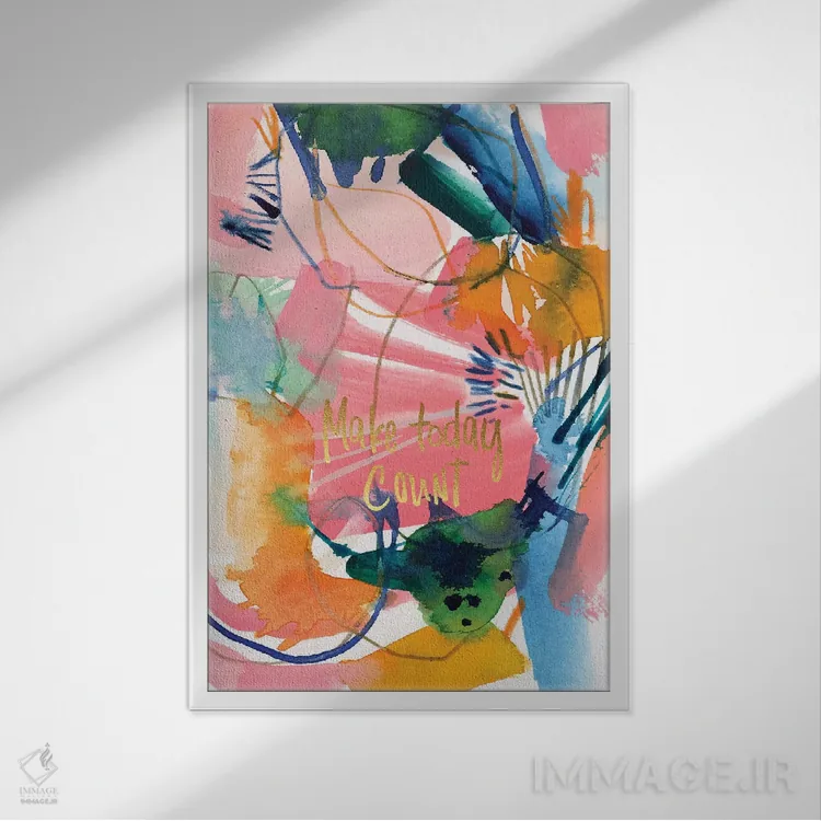 تابلو دکوراتیو الهام نقاشانه شماره ۷ اثر جوی تینگ - نمای قابدار سفید