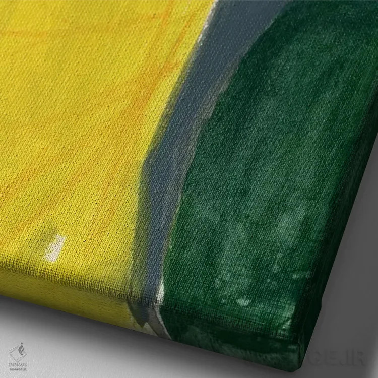 تابلو انتزاعی بلوک رنگی نقاشانه شماره ۱۱ اثر جوی تینگ - نمای نزدیک بافت بوم