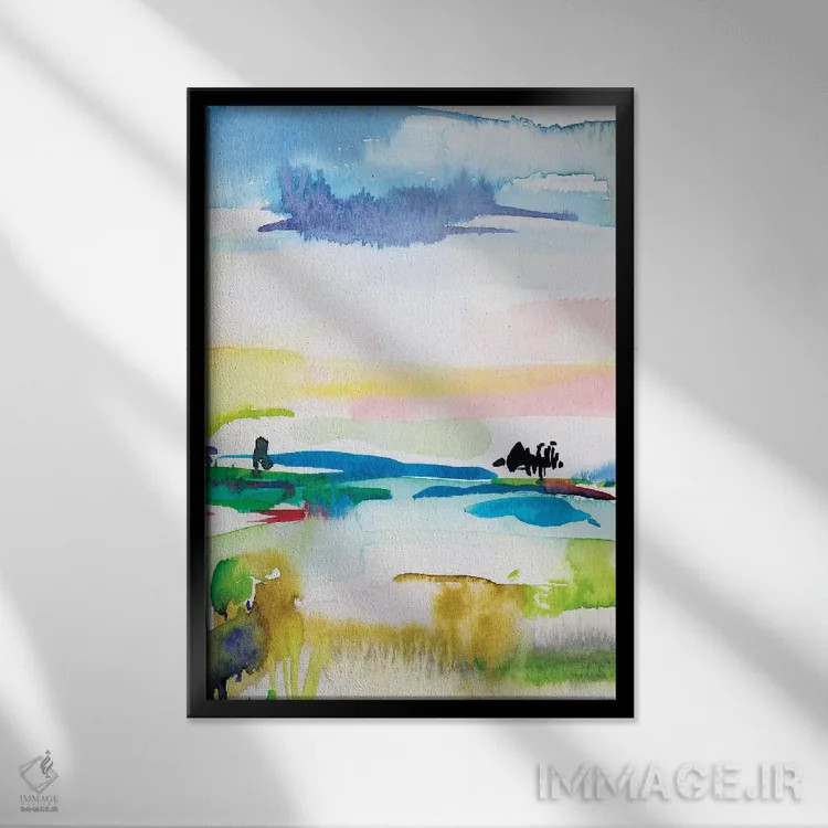 تابلو انتزاعی مقصد ۲ اثر جوی تینگ - نمای قابدار مشکی