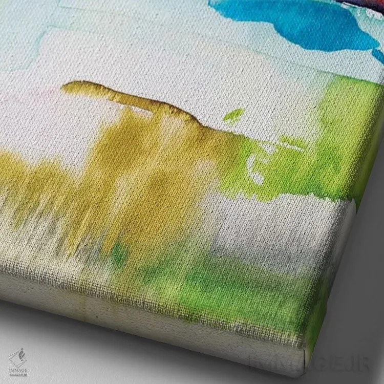 تابلو انتزاعی مقصد ۲ اثر جوی تینگ - نمای نزدیک بافت بوم