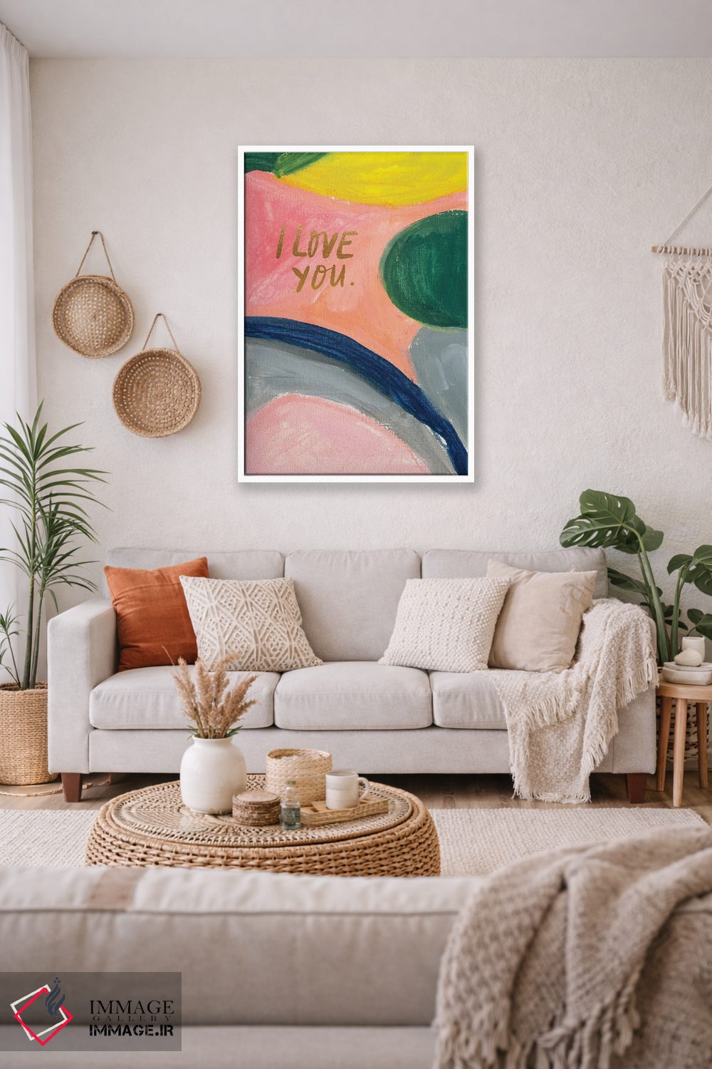 تابلو دکوراتیو بلوک رنگی نقاشانه شماره ۱۳ اثر جوی تینگ - D3W