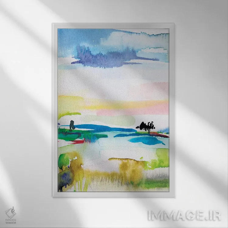 تابلو انتزاعی مقصد ۲ اثر جوی تینگ - نمای قابدار سفید