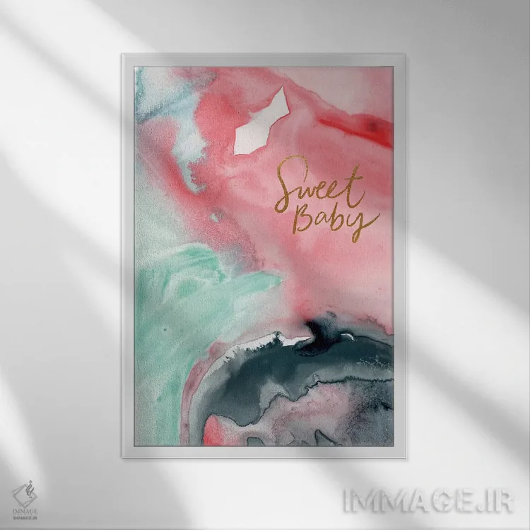 تابلو انتزاعی احساسات نقاشانه ۵ اثر جوی تینگ - نمای قابدار سفید