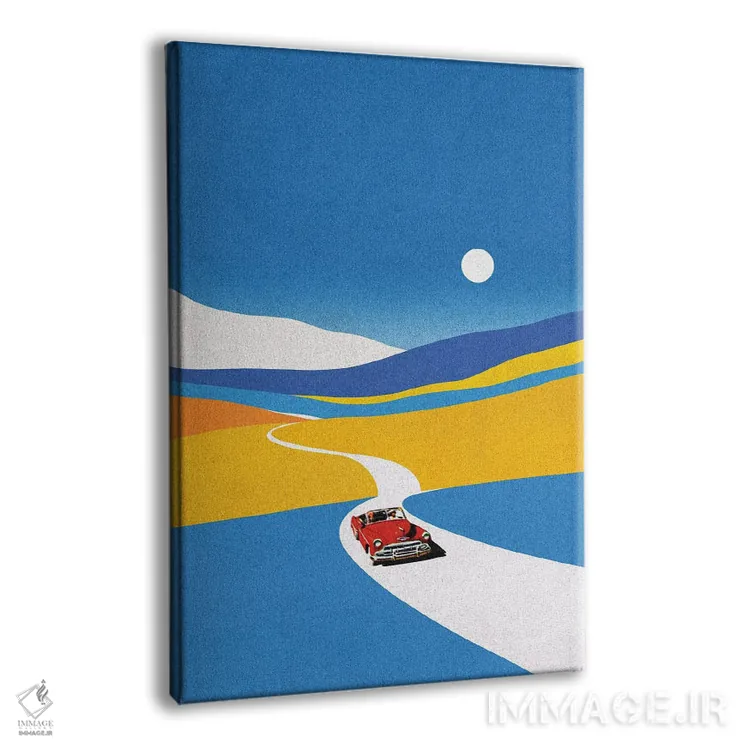تابلو مدرن سواری در دامنه تپه اثر استون کلاژز - نمای پرسپکتیو محصول