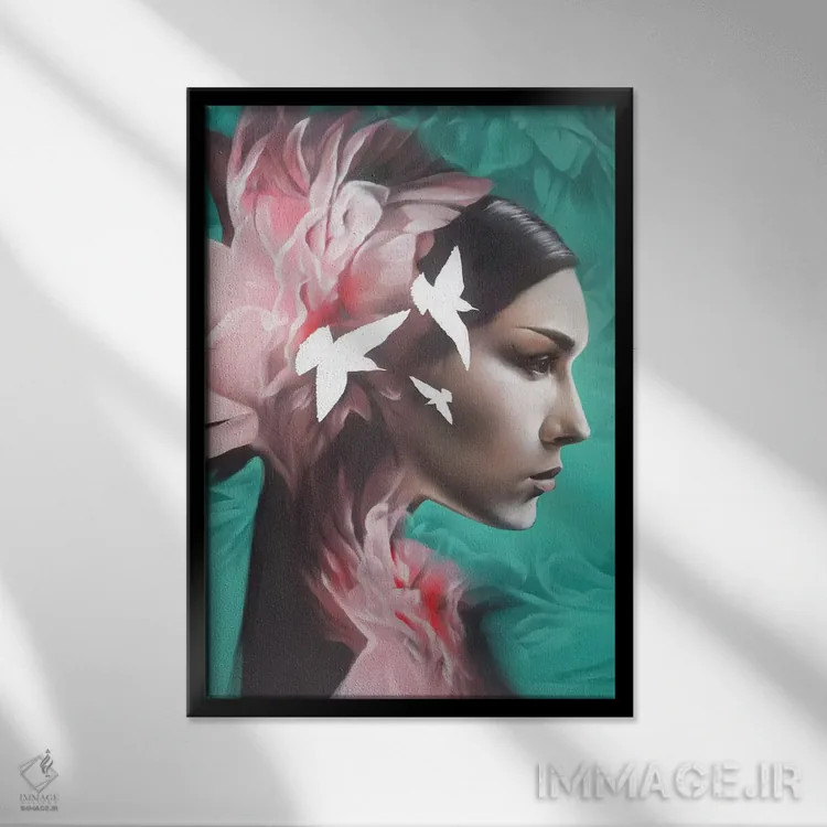 تابلو دکوراتیو خیالبافی اثر جودی توماس - نمای قابدار مشکی