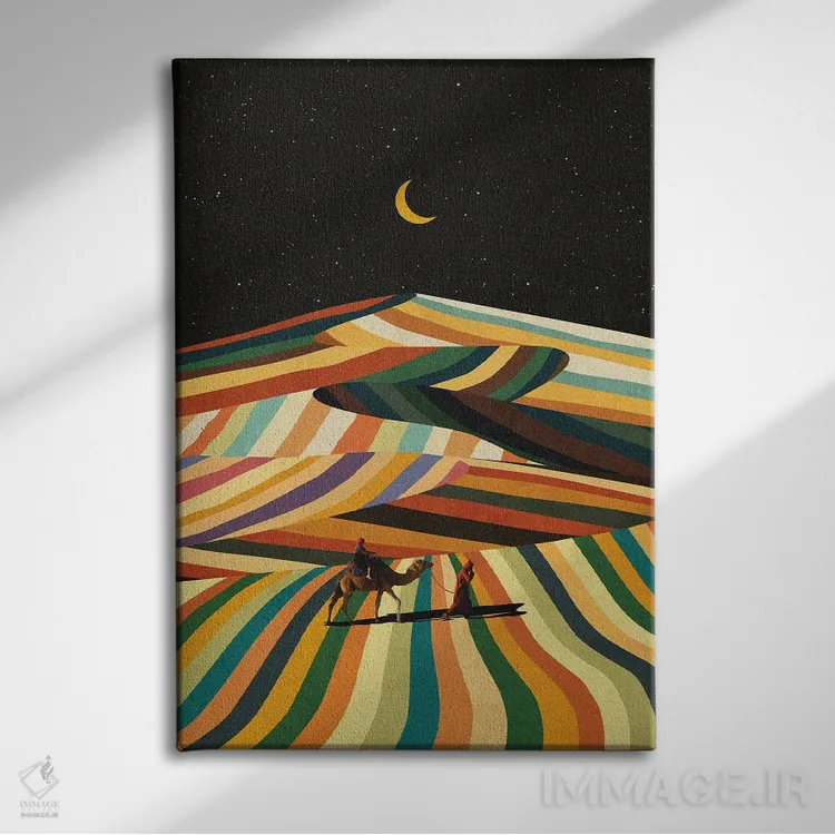 تابلو مدرن آواره عرب اثر استون کلاژز - نمای روبهرو روی دیوار