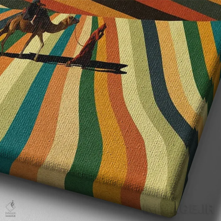 تابلو مدرن آواره عرب اثر استون کلاژز - نمای نزدیک بافت بوم