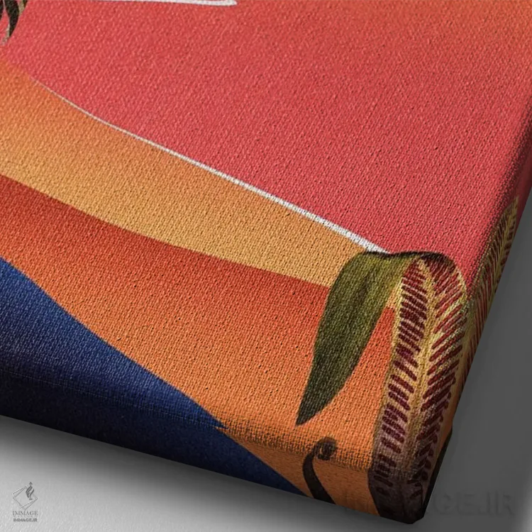 تابلو مدرن گمشده در بهشت اثر استون کلاژز - نمای نزدیک بافت بوم