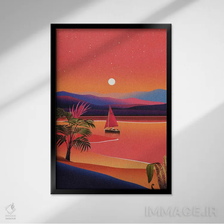 تابلو مدرن گمشده در بهشت اثر استون کلاژز - نمای قابدار مشکی