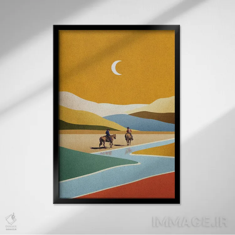 تابلو مدرن تمام و قطع اثر استون کلاژز - نمای قابدار مشکی