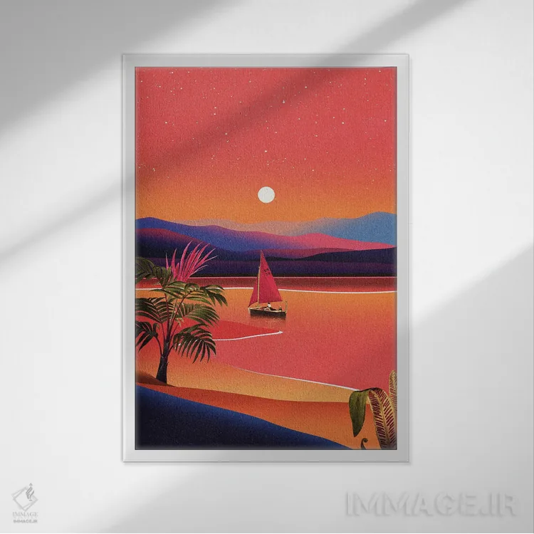 تابلو مدرن گمشده در بهشت اثر استون کلاژز - نمای قابدار سفید