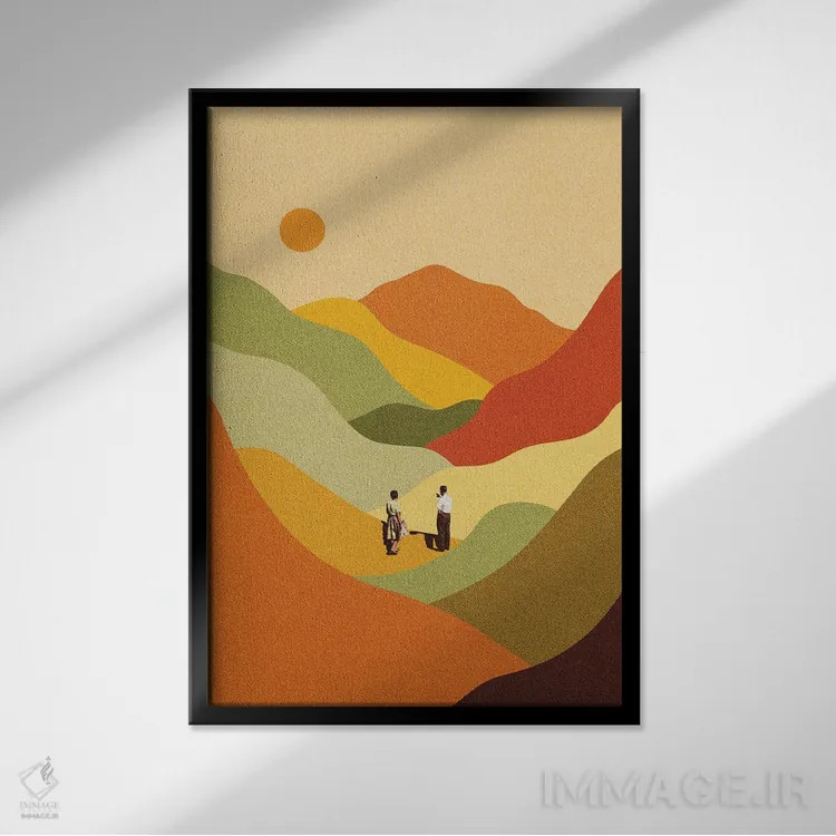 تابلو مدرن قله های باشکوه اثر استون کلاژز - نمای قابدار مشکی