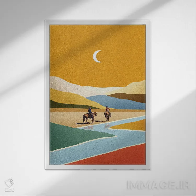 تابلو مدرن تمام و قطع اثر استون کلاژز - نمای قابدار سفید