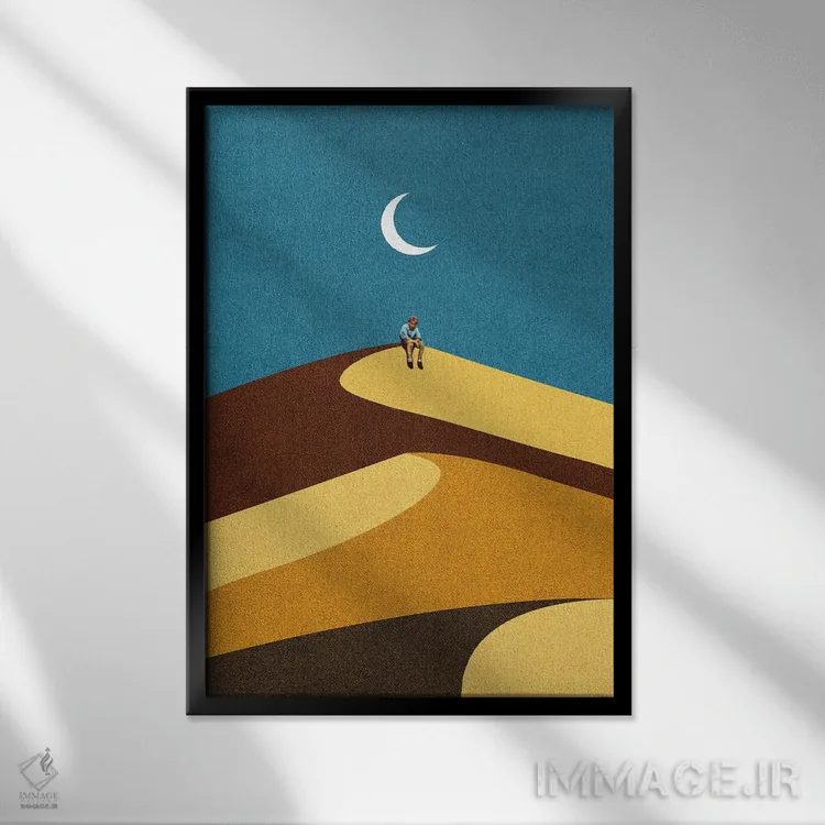 تابلو مدرن زمان نشان خواهد داد اثر استون کلاژز - نمای قابدار مشکی