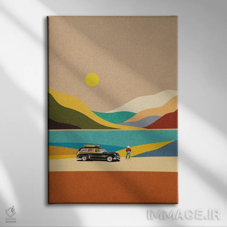 تابلو مدرن راه طولانی خانه اثر استون کلاژز - نمای روبهرو روی دیوار