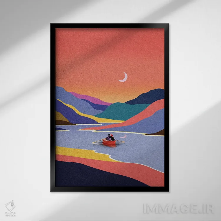 تابلو مدرن با هم بهتر اثر استون کلاژز - نمای قابدار مشکی