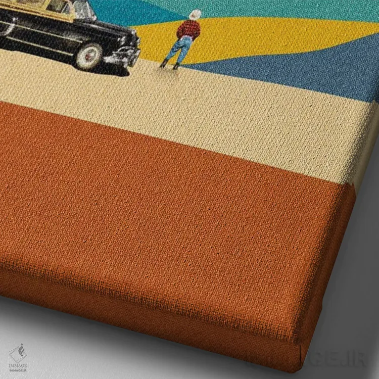 تابلو مدرن راه طولانی خانه اثر استون کلاژز - نمای نزدیک بافت بوم