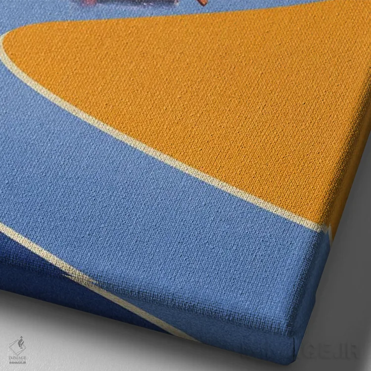 تابلو مدرن تعطیلات آخر هفته خارج از خانه اثر استون کلاژز - نمای نزدیک بافت بوم