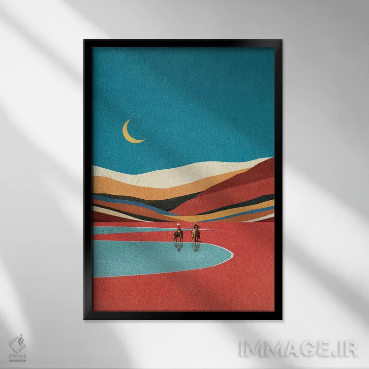 تابلو مدرن مقصد ناگفته اثر استون کلاژز - نمای قابدار مشکی