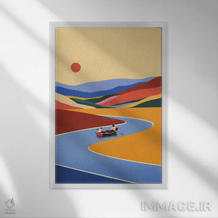 تابلو مدرن تعطیلات آخر هفته خارج از خانه اثر استون کلاژز - نمای قابدار سفید