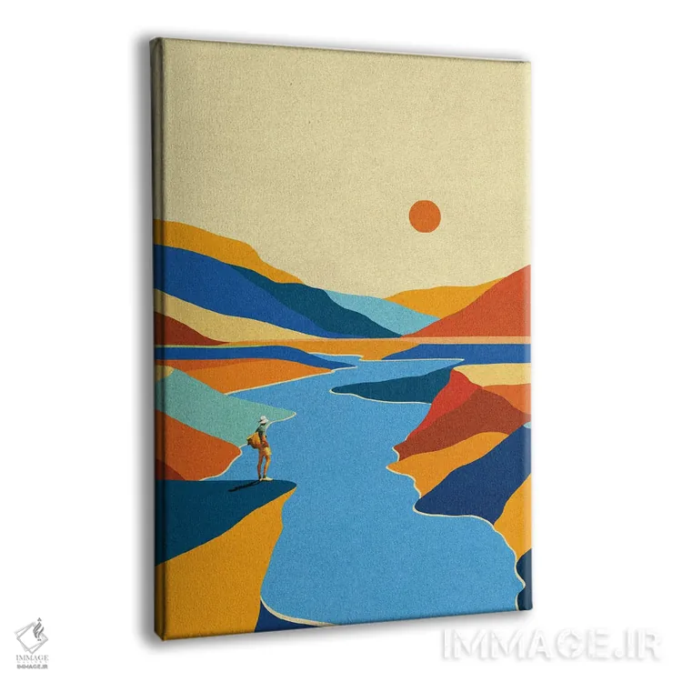 تابلو مدرن منظره آرامش بخش اثر استون کلاژز - نمای پرسپکتیو محصول