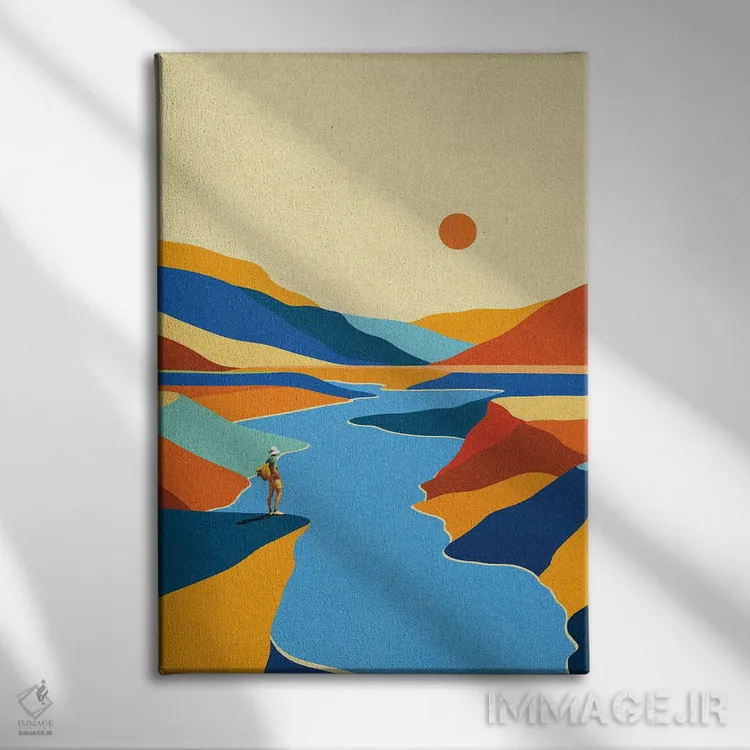 تابلو مدرن منظره آرامش بخش اثر استون کلاژز - نمای روبهرو روی دیوار