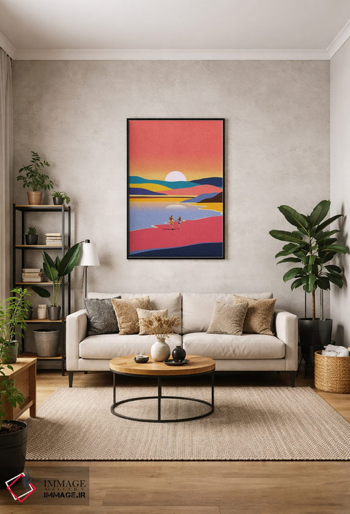 تابلو مدرن فرار در غروب آفتاب اثر استون کلاژز - D1B