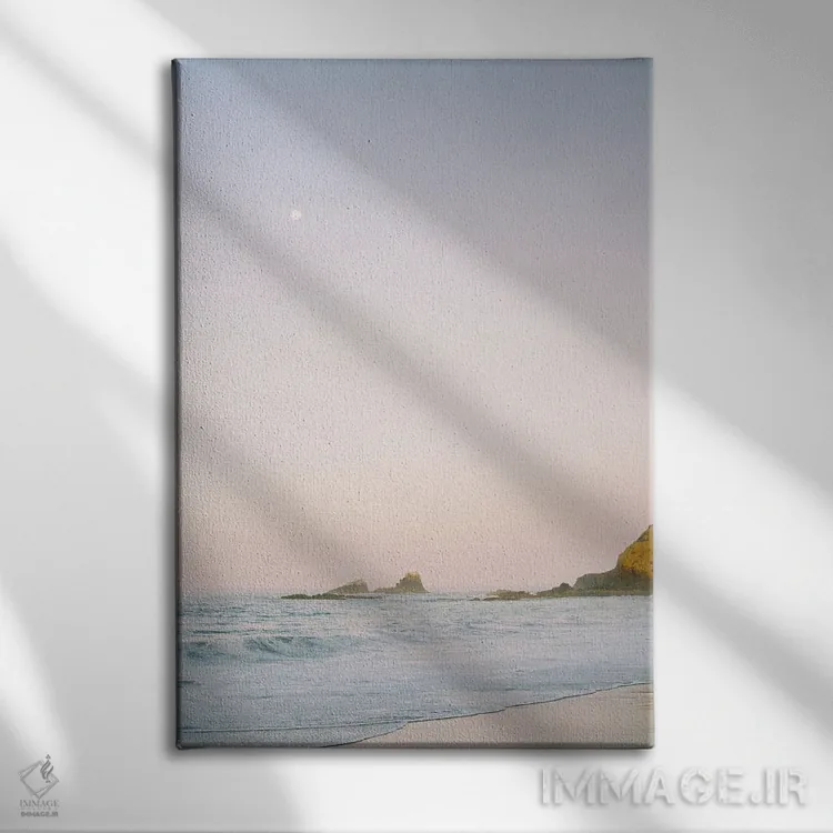تابلو دکوراتیو طلوع آفتاب در ساحل غربی اثر جاستین میلتون - نمای روبهرو روی دیوار
