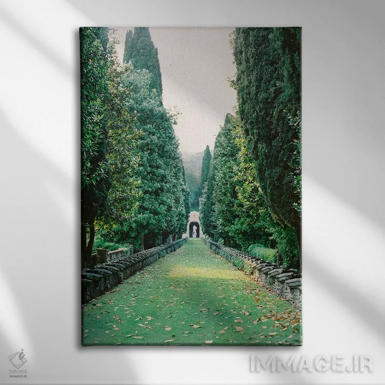 تابلو دکوراتیو باغ های ایتالیا اثر جاستین میلتون - نمای روبهرو روی دیوار