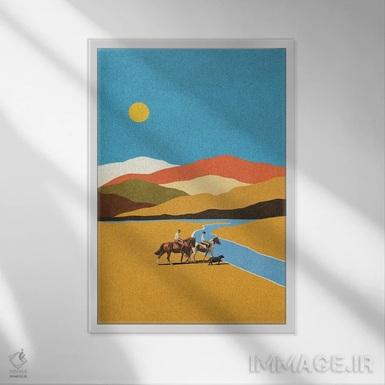 تابلو مدرن ادامه بده اثر استون کلاژز - نمای قابدار سفید