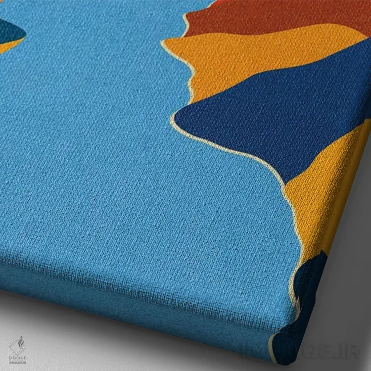 تابلو مدرن منظره آرامش بخش اثر استون کلاژز - نمای نزدیک بافت بوم