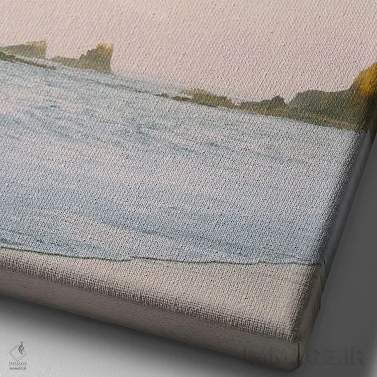 تابلو دکوراتیو طلوع آفتاب در ساحل غربی اثر جاستین میلتون - نمای نزدیک بافت بوم