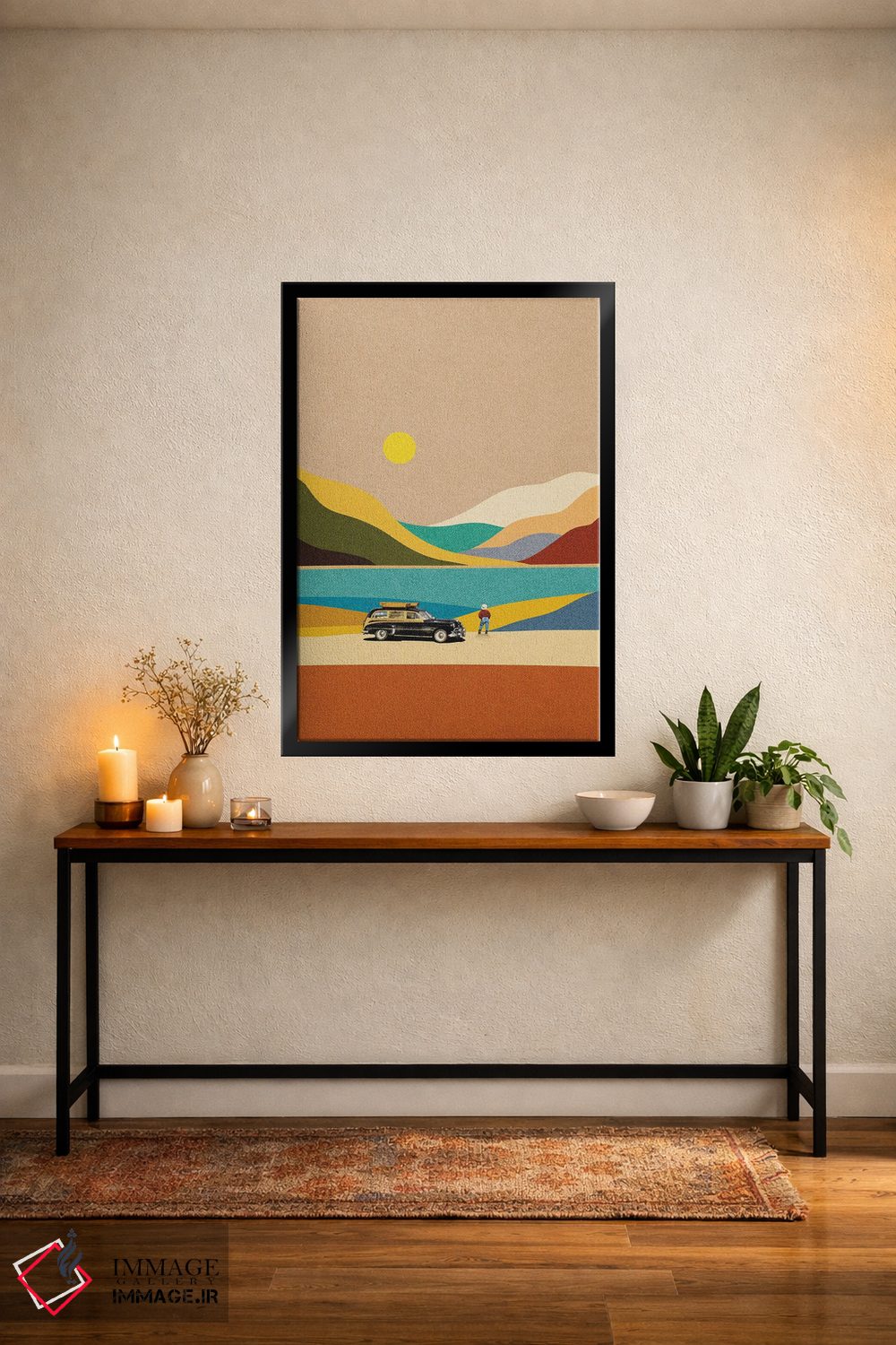 تابلو مدرن راه طولانی خانه اثر استون کلاژز - D5B