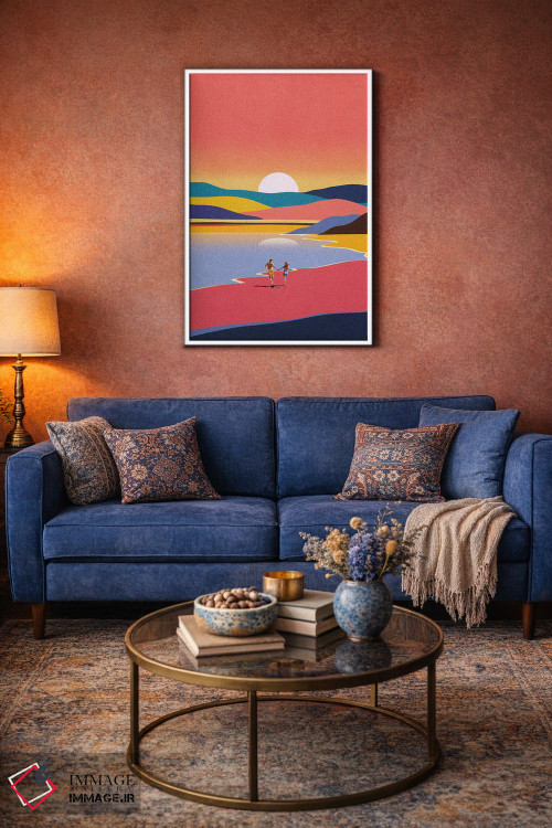 تابلو مدرن فرار در غروب آفتاب اثر استون کلاژز - D6W