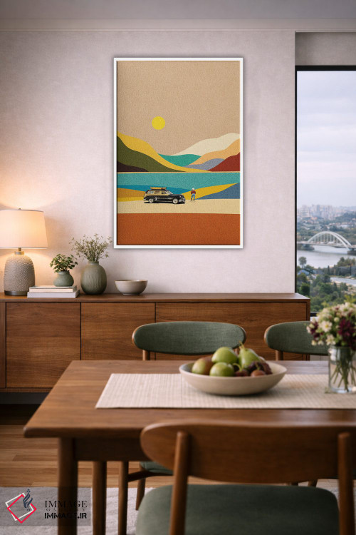 تابلو مدرن راه طولانی خانه اثر استون کلاژز - D6W