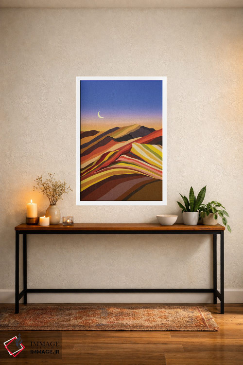 تابلو مدرن زمین رنگ پاستلی اثر استون کلاژز - D2W