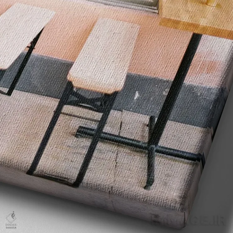 تابلو دکوراتیو کافه سوئدی اثر جاستین میلتون - نمای نزدیک بافت بوم