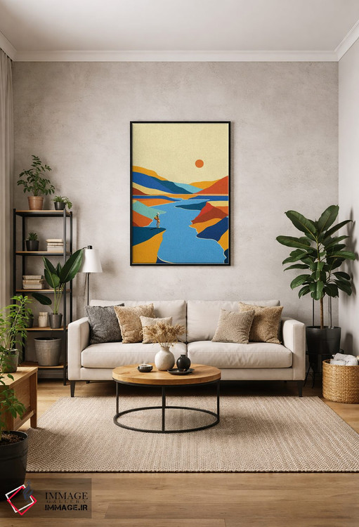 تابلو مدرن منظره آرامش بخش اثر استون کلاژز - D1B