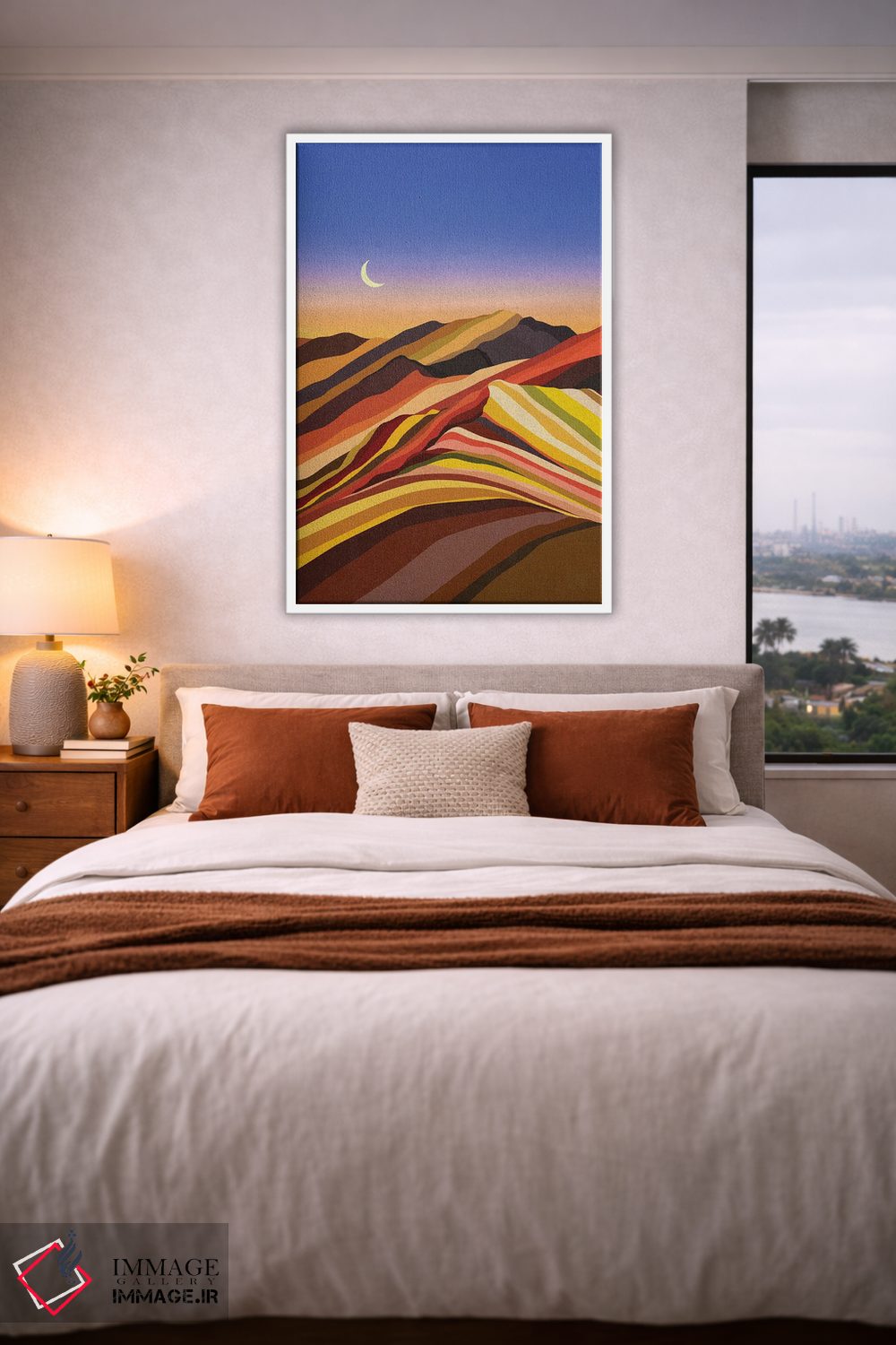 تابلو مدرن زمین رنگ پاستلی اثر استون کلاژز - D3W