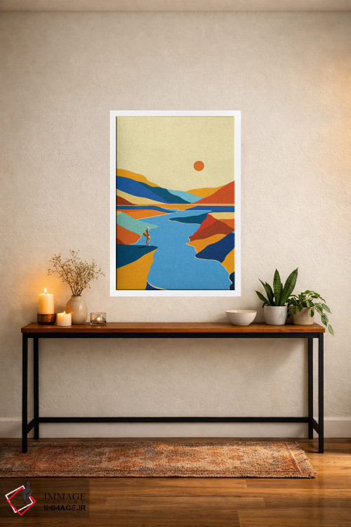 تابلو مدرن منظره آرامش بخش اثر استون کلاژز - D3W