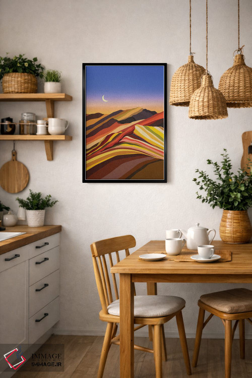 تابلو مدرن زمین رنگ پاستلی اثر استون کلاژز - D6B