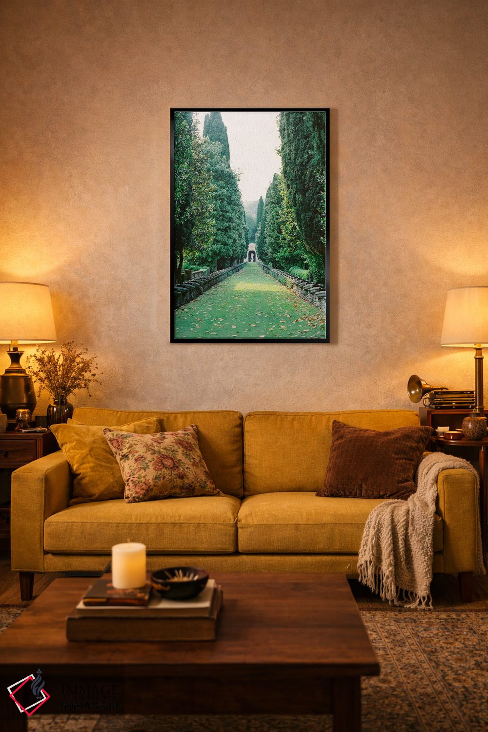 تابلو دکوراتیو باغ های ایتالیا اثر جاستین میلتون - D3B